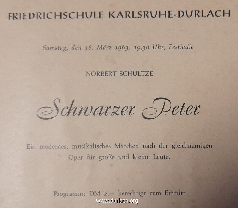 Theatergruppe der Friedrichschule Karlsruhe-Durlach 1963