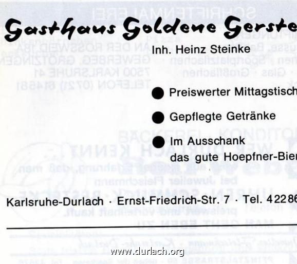 Gasthaus Goldene Gerste 1982