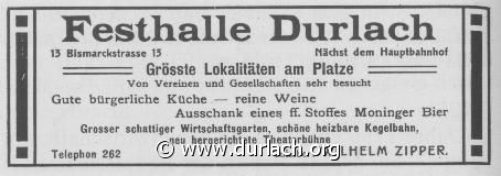 Festhalle Durlach 1913-1931