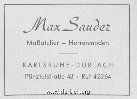 Herrenmode Max Sauder 1956