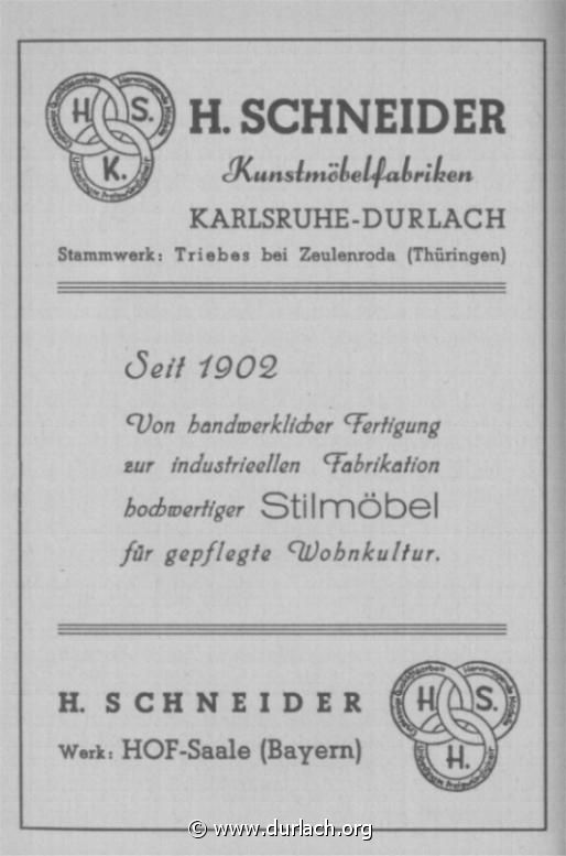 Mbelfabrik H. Schneider 1951
