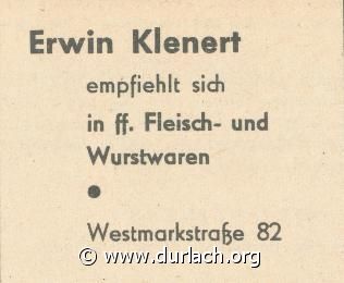 Metzgerei Erwin Klenert 1960