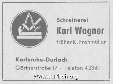 Schreinerei Karl Wagner 1956