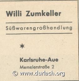 Ssswarengrohandlung Willi Zumkeller 1960