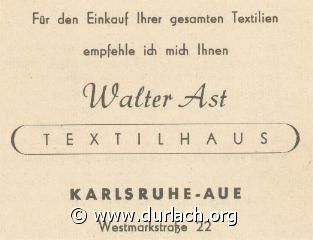 Textilgeschft Walter Ast 1960