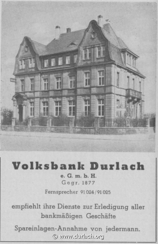 Volksbank Durlach eGmbH 1951