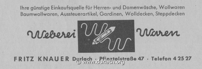 Webereiwaren Fritz Knauer 1956