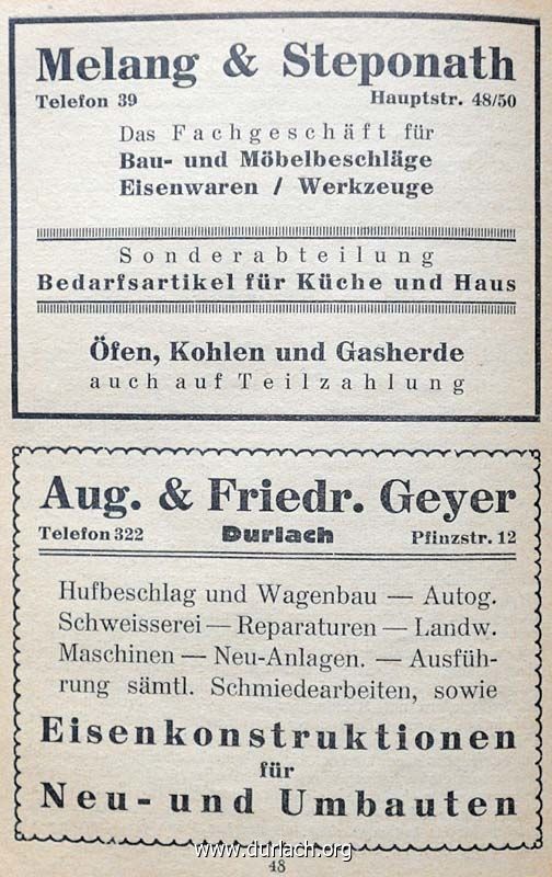 Anzeigen Evan. Kirchenkalender 1930