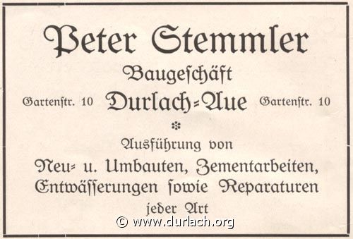 Baugeschft Peter Stemmler 1926