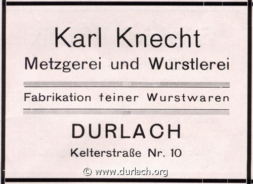 Metzgerei Karl Knecht 1926