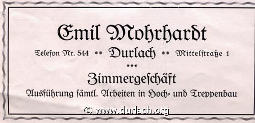 Zimmerei Emil Mohrhardt 1926