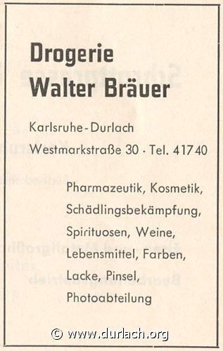 Drogerie Walter Bruer 1962