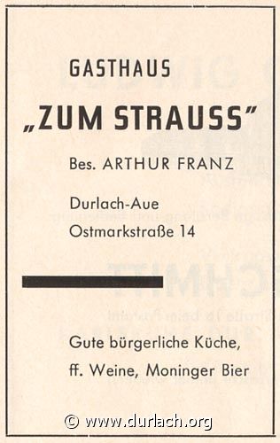 Wirtschaft Zum Strauss 1962