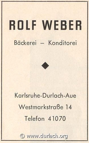 Bckerei Rolf Weber 1962