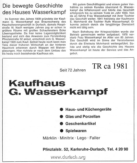 Kaufhaus Wasserkampf 1909