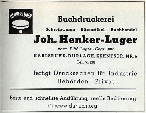 Buchdruckerei Joh. Henker-Luger 1951