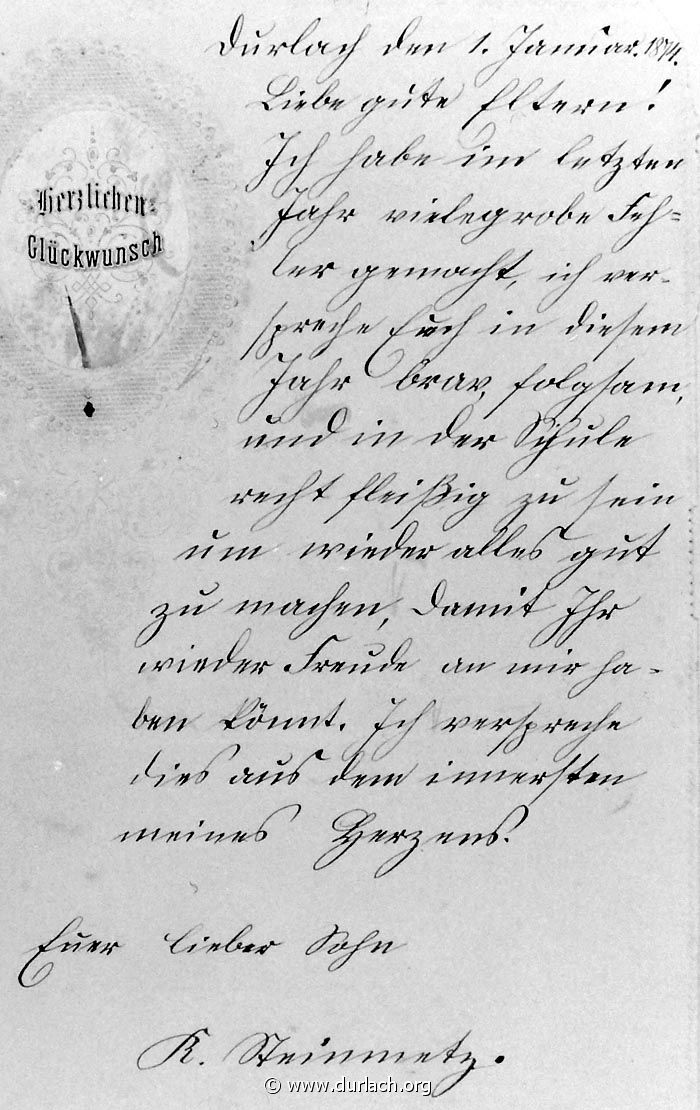 Brief von K. (C,) Steinmetz 1874