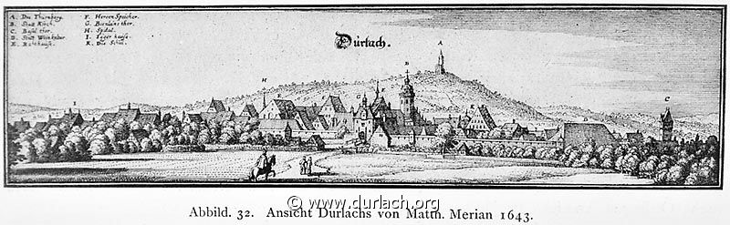Ansicht Durlach 1643