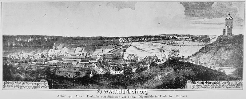 Ansicht Durlach vor 1689