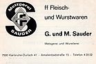 1977 Metzgerei G. und M. Sauder