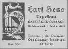 Orgelfabrik Carl Hess 1951