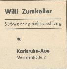 Ssswarengrohandlung Willi Zumkeller 1960