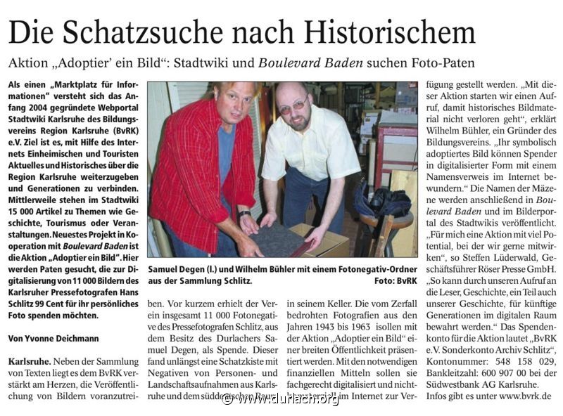 Artikel im Boulevard Baden vom 13.07.08