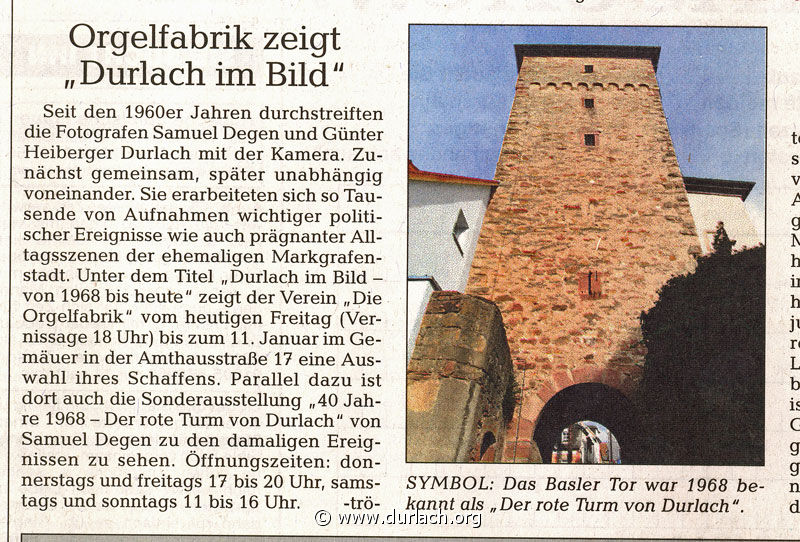 Stadt Zeitung, 12.12.2008