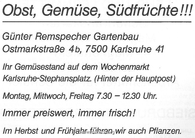 1985 - Festschrift OWS - Gartenbau Gnter Remspecher