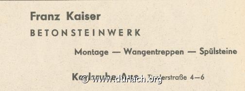 Betonsteinwerk Franz Kaiser 1960