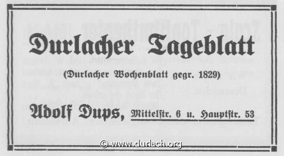 Durlacher Tageblatt 1913