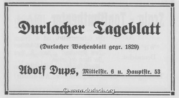 Durlacher Tageblatt 1913