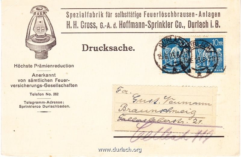 Drucksache der Firma H.H. Cross,