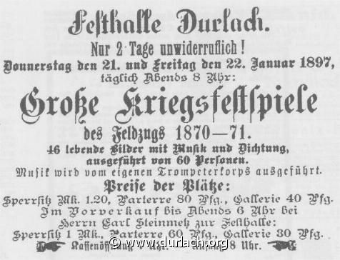 Festhalle Durlach 1897