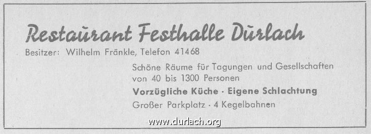 Festhalle Durlach 1956