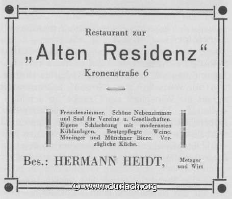Gasthaus zur Alten Residenz 1913-1931