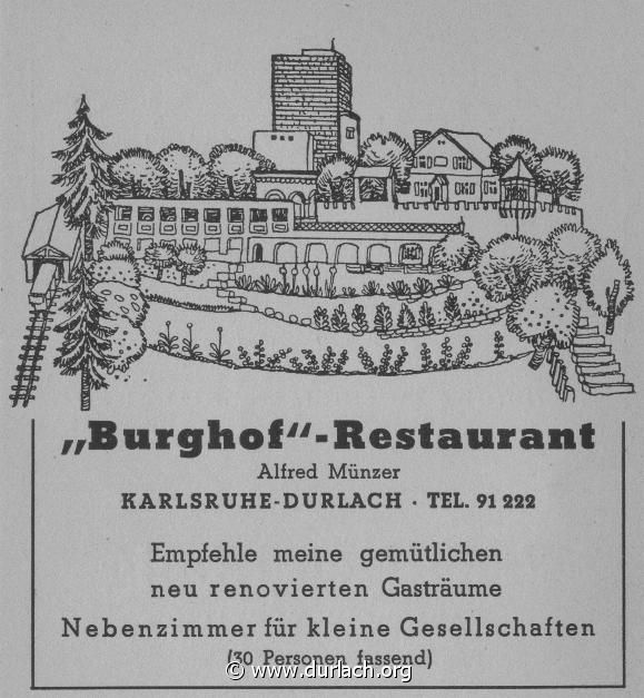 Burghof Restaurant 1951