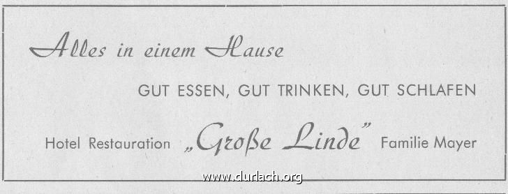 Hotel Restaurant Groe Linde 1956