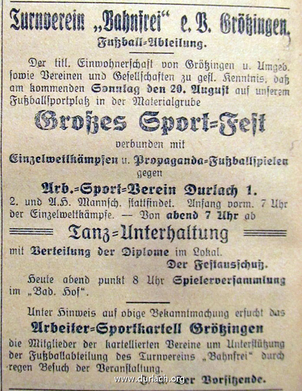 Turnverein Bahnfrei Grtzingen