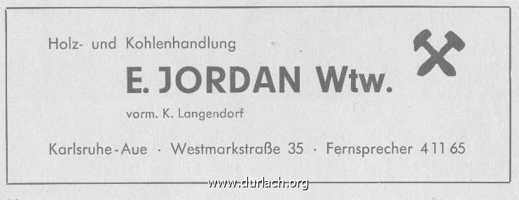 Kohlenhandlung E. Jordan 1956