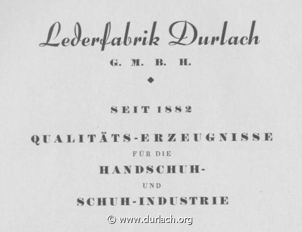 Lederfabrik Durlach 1951