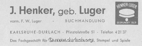 Schreibwaren J. Henker geb. Luger 1956