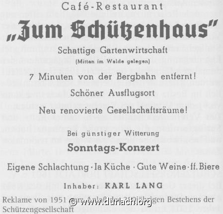Cafe-Restaurant zum Schtzenhaus 1951