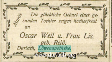 Oscar Weil Lwenapotheke 1921