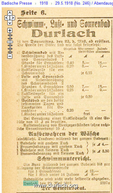 Schwimmbad 1918