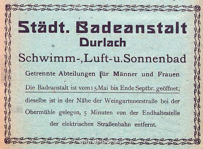 Stdtische Badeanstalt 1922