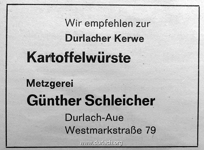 Metzgerei Gnther Schleicher 1981