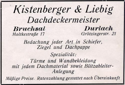 Dachdecker Kistenberger & Liebig 1926