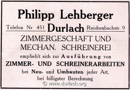 Zimmerer Philipp Lehberger 1926