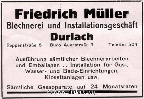 Blechnerei Friedrich Mller 1926